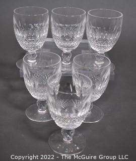 Set of Six (6) Waterford Cut Crystal Stemmed Water Goblets