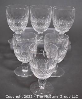 Set of Six (6) Waterford Cut Crystal Stemmed Water Goblets