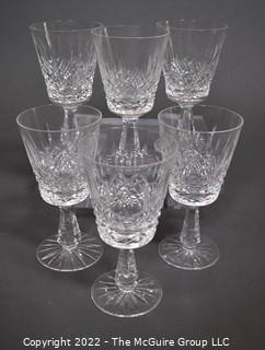 Set of Six (6) Waterford Cut Crystal Stemmed Goblets