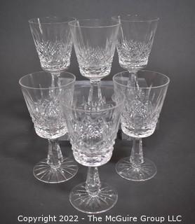 Set of Six (6) Waterford Cut Crystal Stemmed Goblets