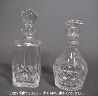 Two (2) Clear Crystal Liquor Decanters.  One by Atlantis 