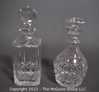 Two (2) Clear Crystal Liquor Decanters.  One by Atlantis 