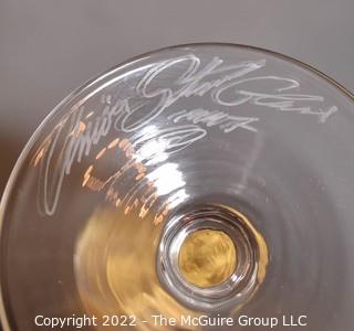 Set of Four (4) Champagne Flutes - Waterford Cut Crystal  and  Union Street Art Glass Manhattan-Gold