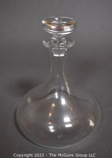 Mid Century Clear Glass Liquor Decanter 