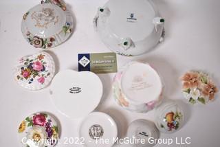 Five (5) Hand Painted Porcelain Lidded Trinket Boxes. 