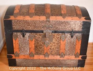 Antique Domed Top Steamer Trunk with Interior Tray