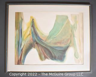 Framed Under Glass Numbered Color Lithograph Entitled "Crosswoods IV" Signed by Artist Charlotte Robinson.  29" x 36"