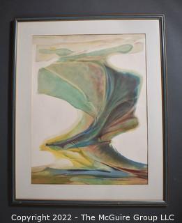 Framed Under Glass Numbered Color Lithograph Entitled "Crosswoods IV" Signed by Artist Charlotte Robinson.  29" x 36"