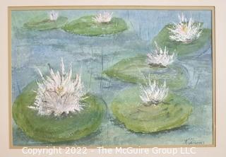 Waterlilies painted by K. Higgins. 26" x 32".