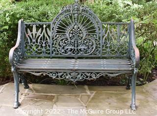 Victorian Cast Iron Coalbrookdale Style Garden Bench.  48" long.