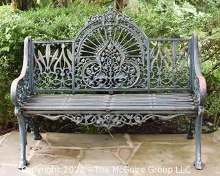 Victorian Cast Iron Coalbrookdale Style Garden Bench.  48" long.