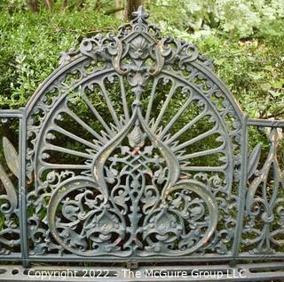 Victorian Cast Iron Coalbrookdale Style Garden Bench.  48" long.