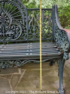 Victorian Cast Iron Coalbrookdale Style Garden Bench.  48" long.