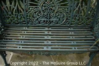 Victorian Cast Iron Coalbrookdale Style Garden Bench.  48" long.