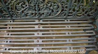 Victorian Cast Iron Coalbrookdale Style Garden Bench.  48" long.