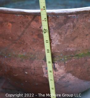 Vintage Large Heavy Copper Pot or Planter.  14"T 20"D.