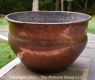 Vintage Large Heavy Copper Pot or Planter.  14"T 20"D.