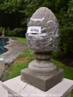 Cast Cement Acorn Finial. 