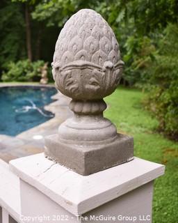 Cast Cement Acorn Finial. 