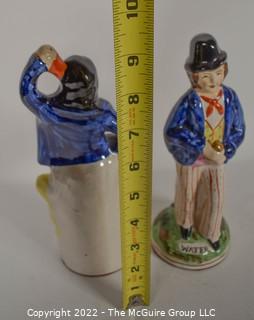 Two (2) Vintage Porcelain Figurines, One Reversible.  9" tall