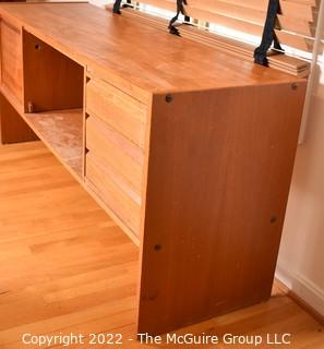 Mid Century Danish Modern Teak Credenza Sideboard by Peter Lovig Nielsen, Danish Design, Made in Denmark.  63" x 18" x 28"