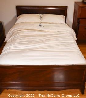 Full Size Mahogany Sleigh Bed.  57" x 81" x 41".