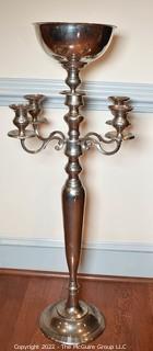 Tall Silver Table or Floor Standing Candelabra Flower Centerpiece 44" tall