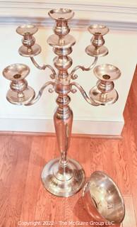 Tall Silver Table or Floor Standing Candelabra Flower Centerpiece 44" tall