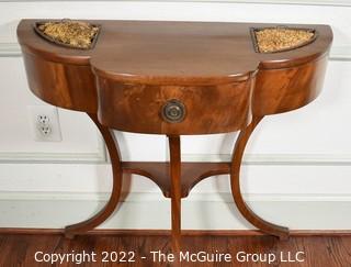 Vintage Mahgany Side Table With Two Planter Inserts.  32" x 30"x 14".