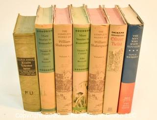 Seven (7) Books Including The Man Who Knew Kennedy, More Stories to Remember, Complete Works of Shakespeare, Dickens Oliver Twist and Kristin Labransdatter. 