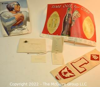 Group of 1946 Ephemera from Western High School, Washington DC Including Football Programs, Dance Cards, Invitation and Felt Pennant