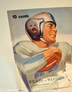 Group of 1946 Ephemera from Western High School, Washington DC Including Football Programs, Dance Cards, Invitation and Felt Pennant