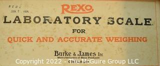 Vintage Burke & James, Chicago, Rexo Laboratory Scale in Box. 