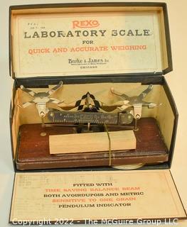 Vintage Burke & James, Chicago, Rexo Laboratory Scale in Box. 