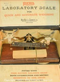 Vintage Burke & James, Chicago, Rexo Laboratory Scale in Box. 