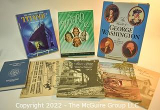 Group of Books Including Wizard of Oz, Titanic, Masonic and Local Virginia History