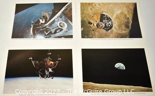 Group of Four (4) Promotional Prints of Practicing for a Lunar Touch Down Produced by NASA.