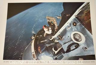 Group of Four (4) Promotional Prints of Practicing for a Lunar Touch Down Produced by NASA.