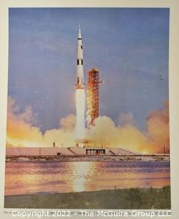 Four (4) Space And Apollo Launch Prints Produced by NASA.