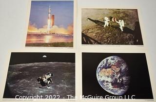 Four (4) Space And Apollo Launch Prints Produced by NASA.