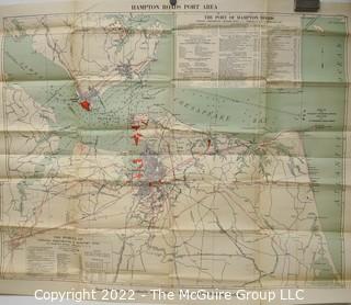 1932 Port of Hampton Roads Virginia Map