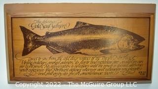 Wooden Gold Seal Salmon Shipping Box 