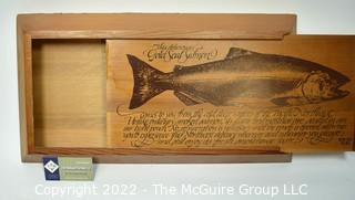 Wooden Gold Seal Salmon Shipping Box 