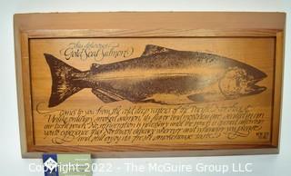 Wooden Gold Seal Salmon Shipping Box 