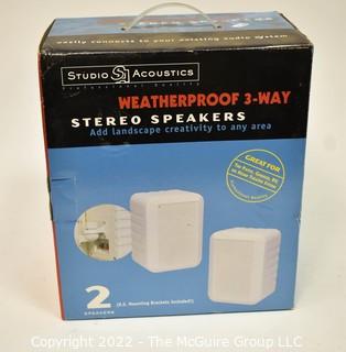 NIB Studio Acoustics MS 80 3-Way Stereo Weatherproof Outdoor 