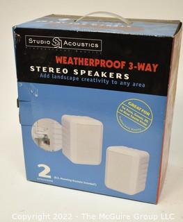 NIB Studio Acoustics MS 80 3-Way Stereo Weatherproof Outdoor 