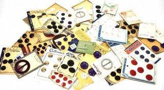 Collection of Vintage Carded Buttons and Buckles