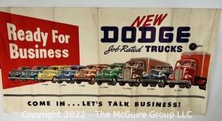 Vintage Fold Out Ready for Business New Dodge Truck Lithograph Advertisement.  Some damage to the corner. 
