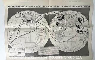 WWII Global Map Supplement From The Evening Star (Washington, D.C.), 1942