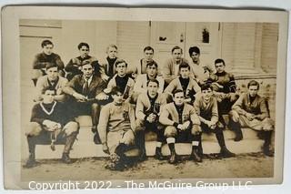 1906 Black & White Photograph of Brewster Free Academy (NH) Football Team & Real Photo Postcard of Same Team.